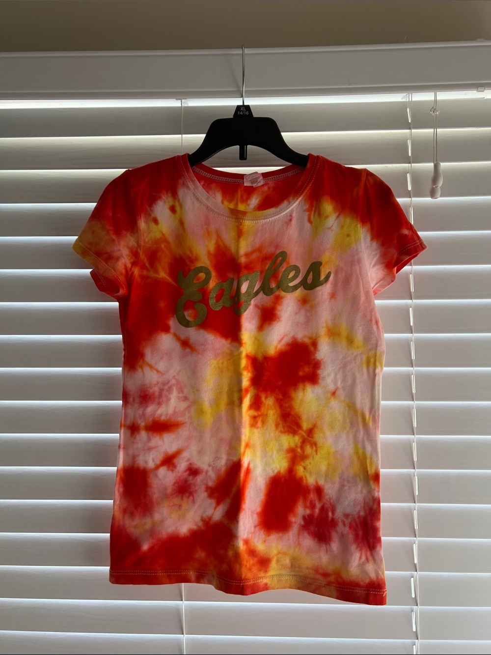 Next Level Apparel Red & Yellow Tie-Dye 'Eagles' Short Sleeve Tee